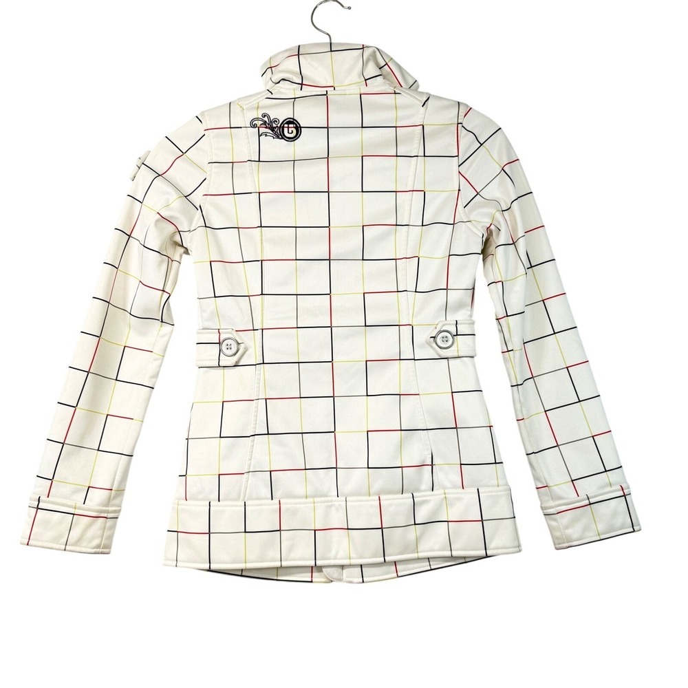 Burton Women's XS Dryride Ski Snowboard Jacket Cream Grid Y2K - Picture 6 of 13